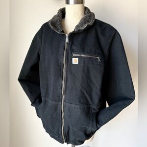 Carhartt Charcoal Fleece-Lined Sherpa Jacket warm chore barn utility coat XXL
